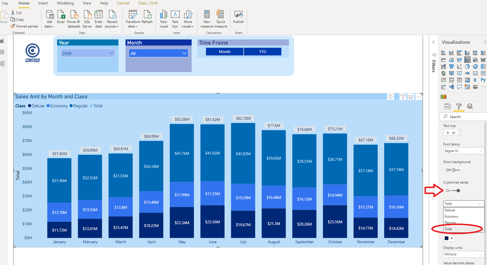 Display Totals in Stacked Column chart - Data Mozart
