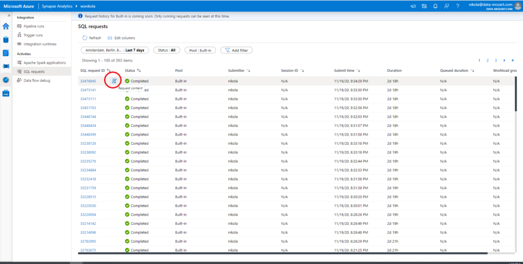 Downloading Data From the Synapse UI